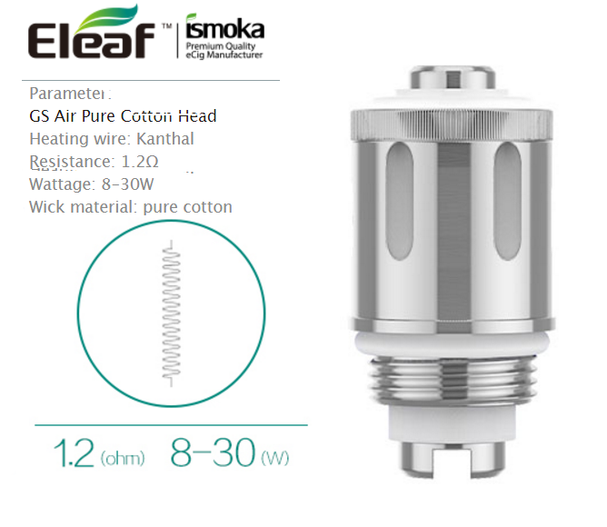 ELEAF GS Air1.2 cotton MAS & egrip coils