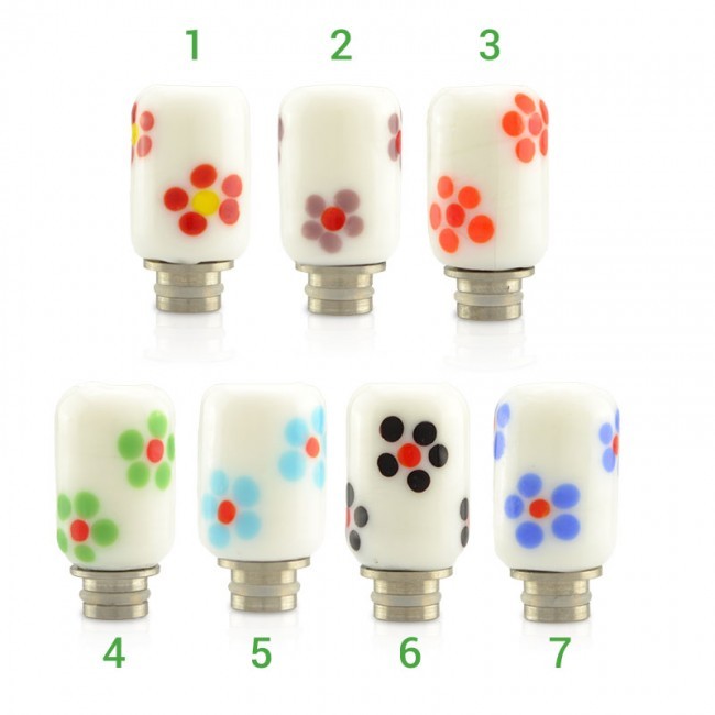 Drip tip White Glass Flower