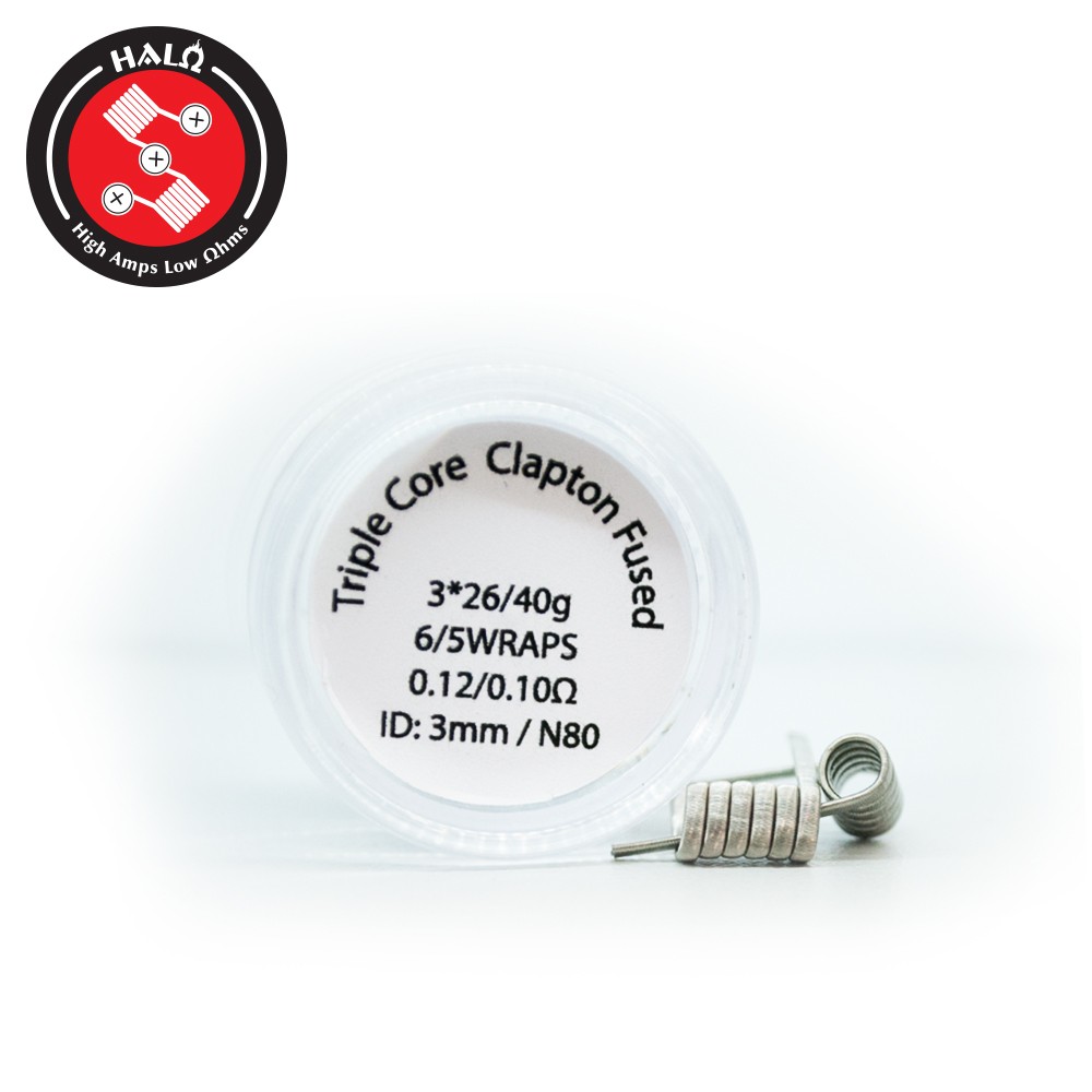 HALO Coils 3-Core Fused Clapton Ni80 0.12 Ohm Coils - Ετοιμες Αντιστασεις