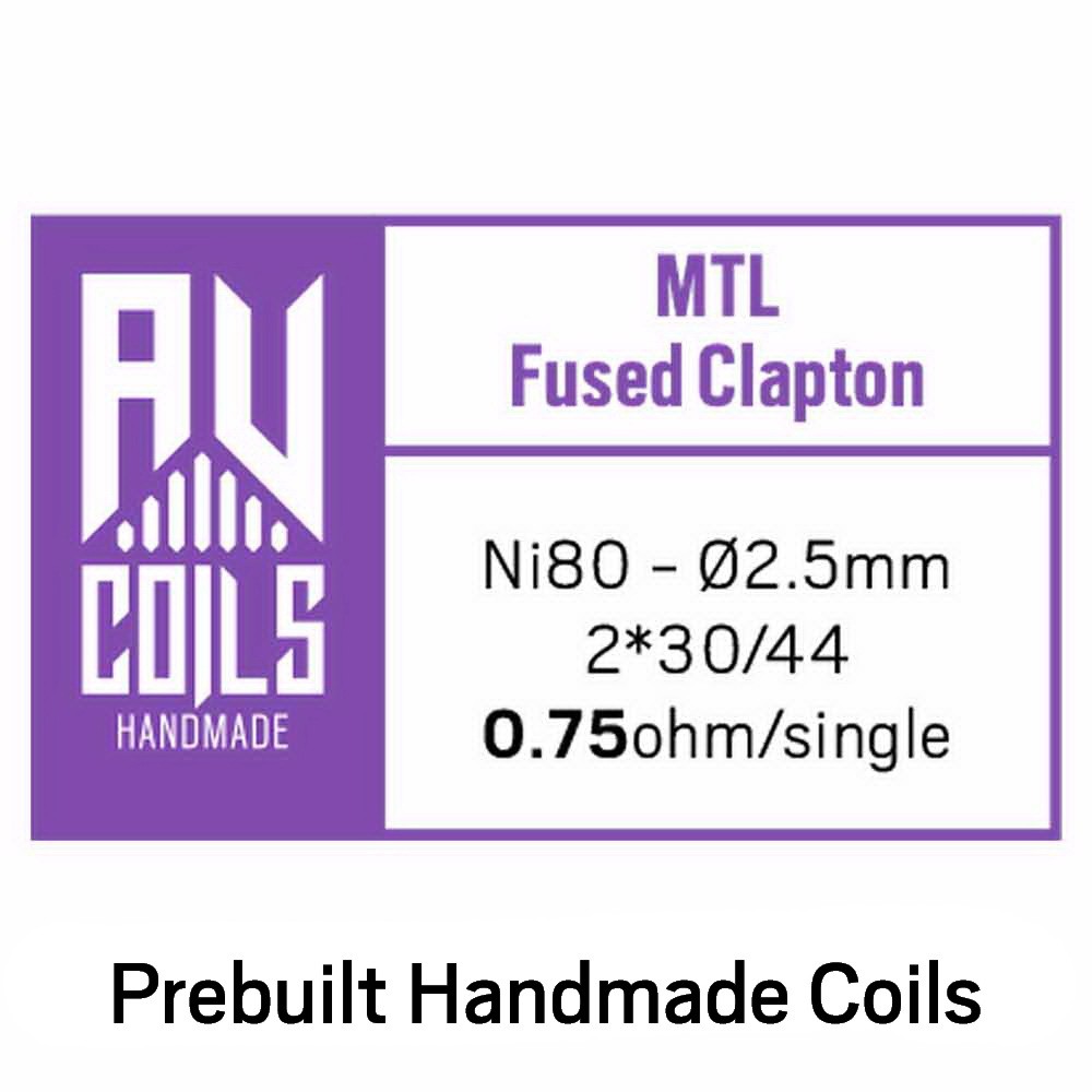 AV Coils Fused Clapton MTL Ni80 0.75 Ohm Coils - Ετοιμες Αντιστασεις