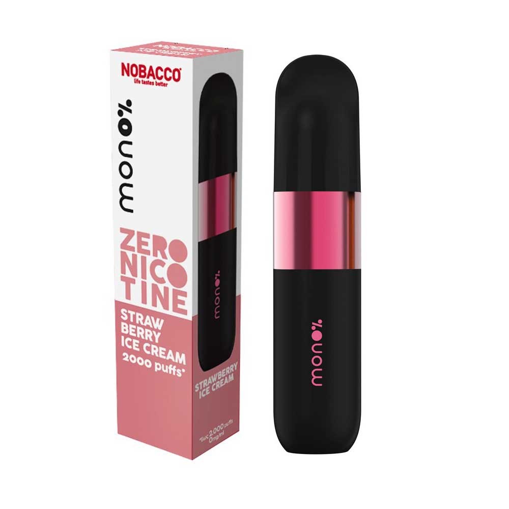 NOBACCO Mono 0% Strawberry Ice Cream Disposable 6ml 0mg